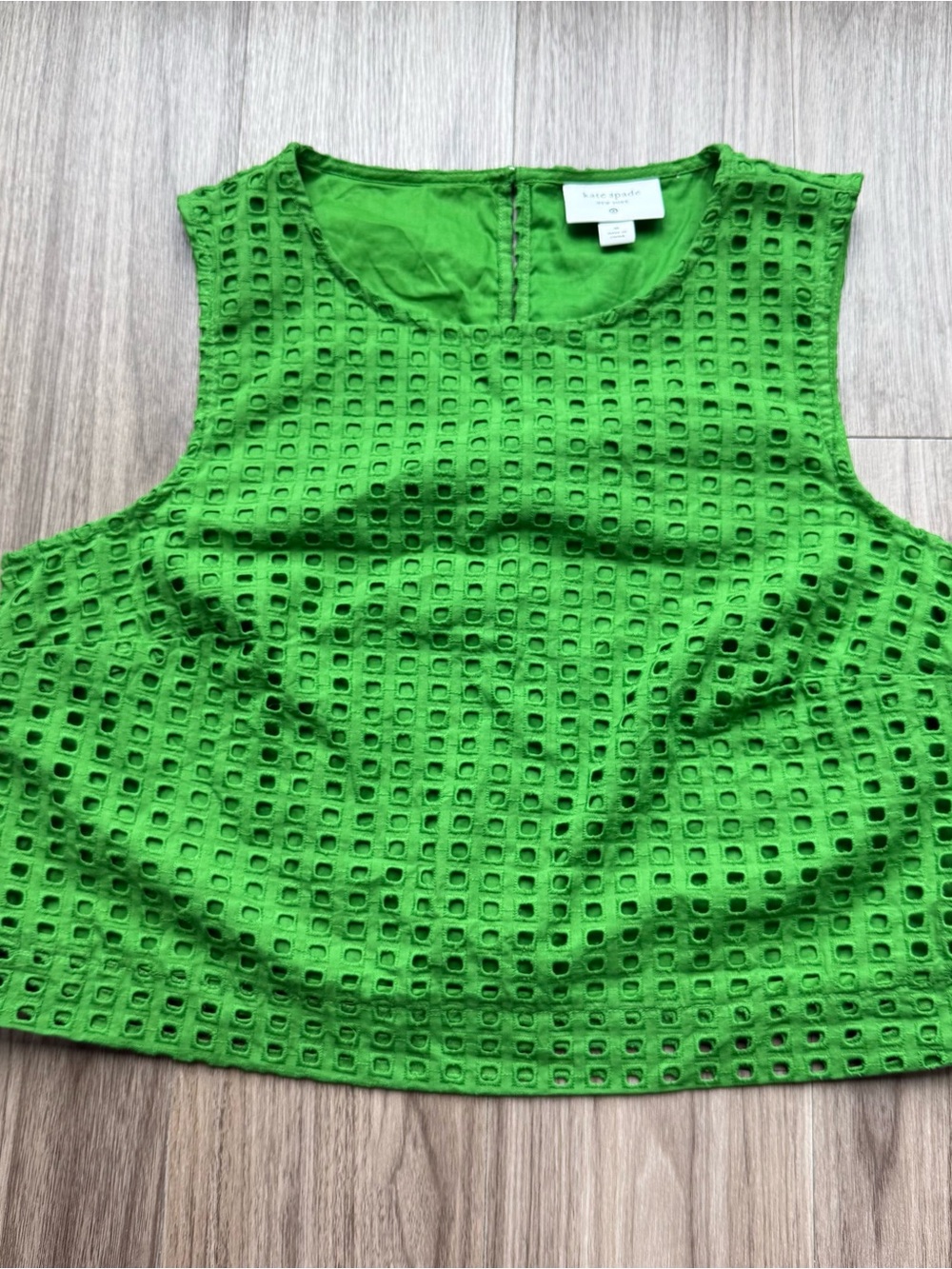 Kate Spade Green Eyelet Top